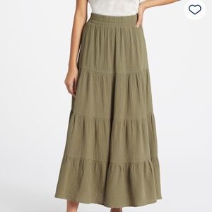 Threads 4 Thought Sage Green 100% Organic Cotton Maxi Skirt MEDIUM